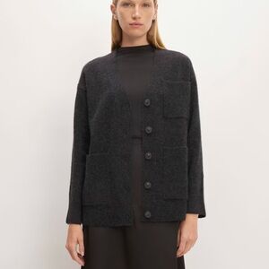 Everlane Cardigan Cozy Stretch Button Front Wool Blend Sz Lg NWOT